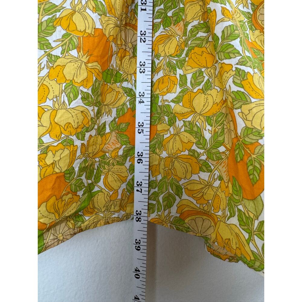J.Crew Limone Print Cotton Lawn Mini Dress Smocked XL BR418 Citrus Yellow - Picture 15 of 15